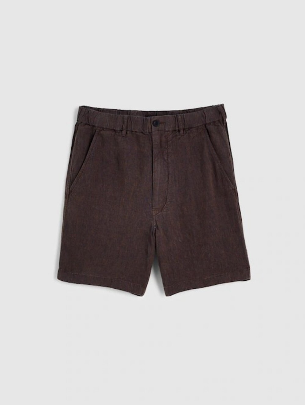 Madewell Pull-On Shorts in Linen Size SMALL Heather Brown
